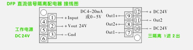 DFP一進(jìn)二出信號配電器接線圖