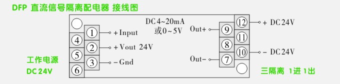 DFP一進(jìn)一出信號配電器接線圖