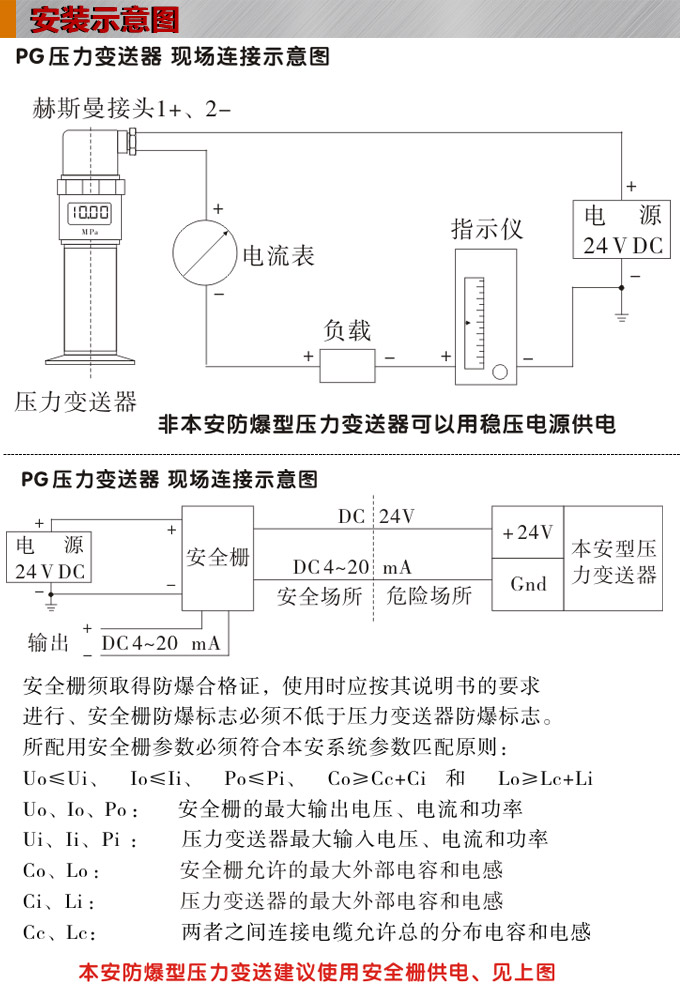 卡箍壓力變送器,PG6300Q數(shù)顯壓力傳感器安裝示意圖