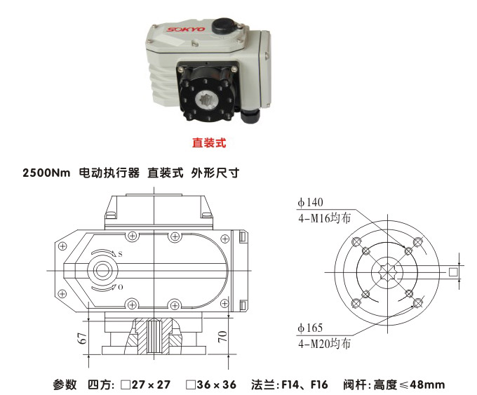 電動執(zhí)行器,電動頭,YTDG-RS2500電動執(zhí)行機構結構圖,直裝式