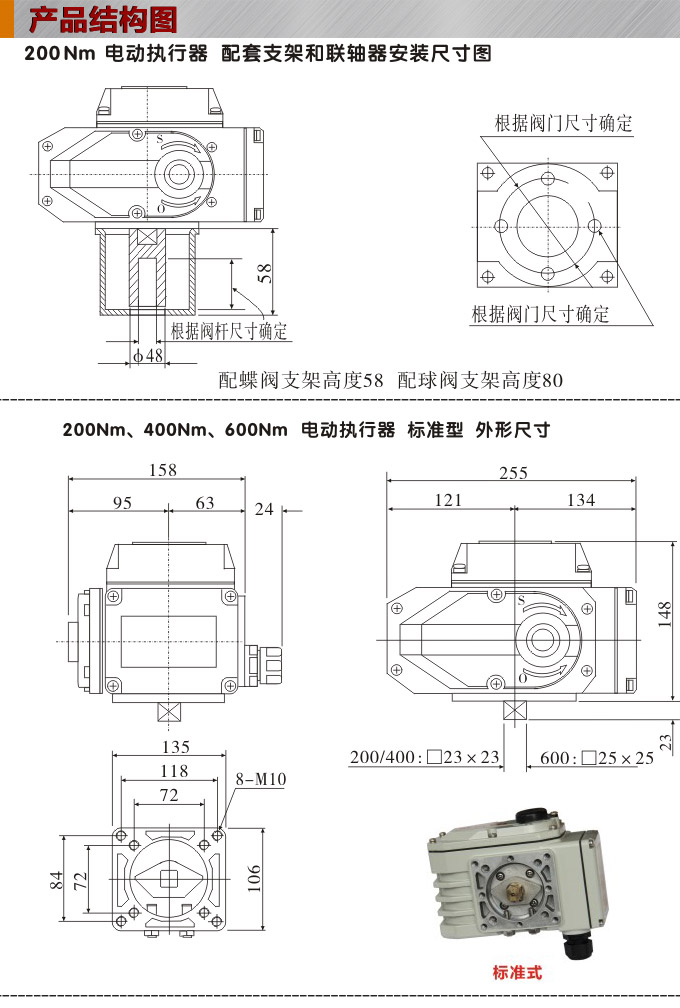 電動執(zhí)行機構(gòu),YTDG-RKB200電動執(zhí)行器,電動頭結(jié)構(gòu)圖,標準式