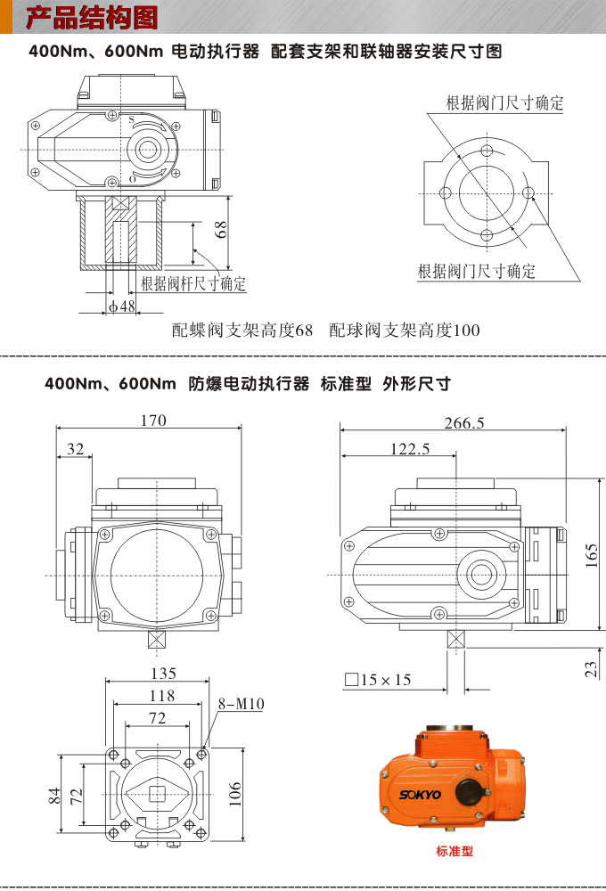 防爆電動(dòng)頭,YTEx-RKB400防爆電動(dòng)執(zhí)行器結(jié)構(gòu)圖,標(biāo)準(zhǔn)式