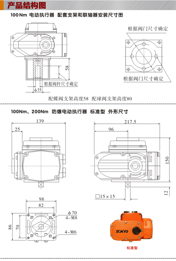 防爆電動頭,YTEx-RKB100防爆電動執(zhí)行器結構圖,標準式