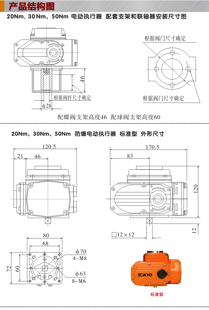 防爆電動(dòng)頭,YTEx-RKB50防爆電動(dòng)執(zhí)行器結(jié)構(gòu)圖,標(biāo)準(zhǔn)式