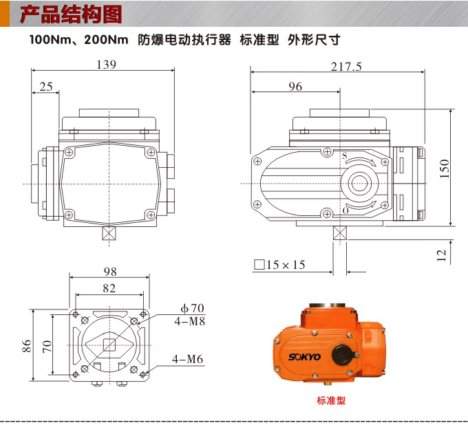 防爆電動(dòng)執(zhí)行器,YTEx-RS200防爆電動(dòng)執(zhí)行機(jī)構(gòu)結(jié)構(gòu)圖,標(biāo)準(zhǔn)式