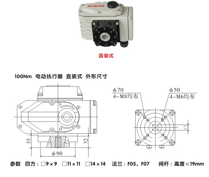 智能電動執(zhí)行器,YTDZ-RS100智能電動執(zhí)行機構(gòu)結(jié)構(gòu)圖,直裝式