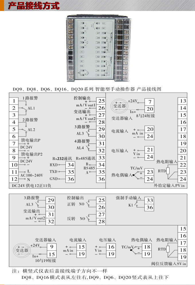 智能手動操作器,DQ9電動操作器,手操器接線圖