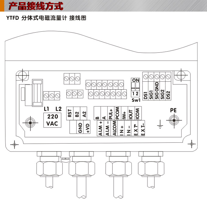 潛水型電磁流量計(jì),YTFD分體式電磁流量計(jì)接線(xiàn)圖