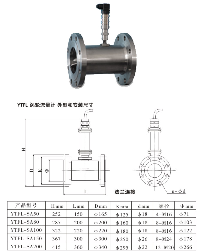 渦輪流量計,YTFL脈沖輸出渦輪流量計結(jié)構(gòu)圖2