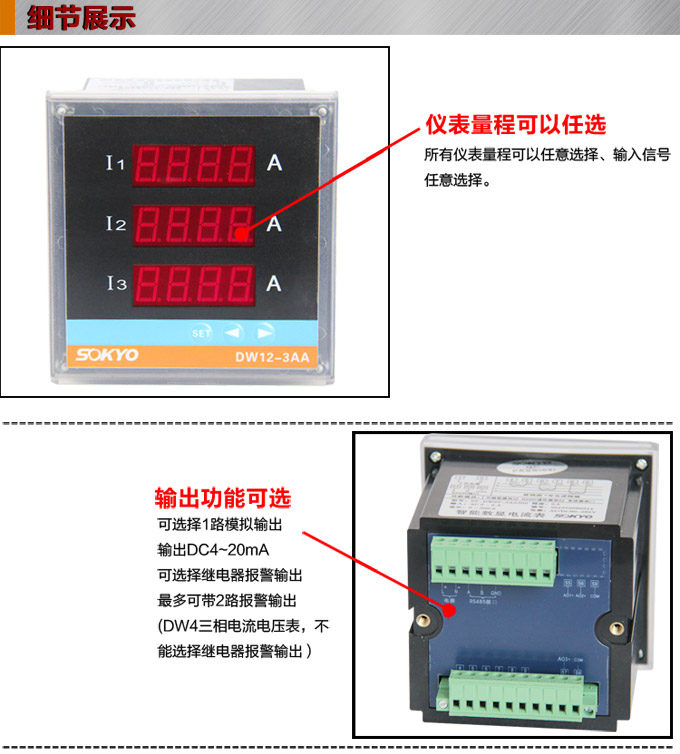 三相電流表,DW12三相數(shù)字電流表產(chǎn)品細節(jié)圖1