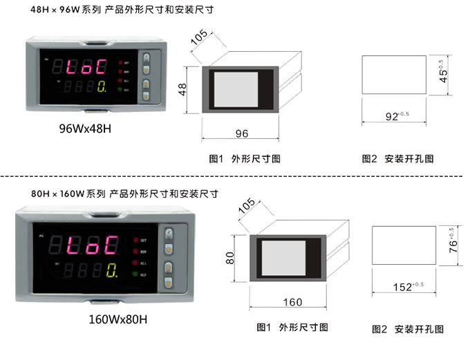 傳感器數(shù)顯表，DT100簡易型單回路顯示控制儀產(chǎn)品結(jié)構(gòu)圖3