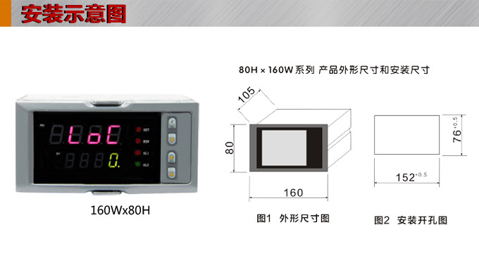 數(shù)顯控制儀，DT316智能單回路數(shù)顯表，單回路數(shù)顯控制儀安裝示意圖