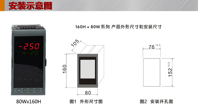 數(shù)顯控制儀，DT320智能單回路數(shù)顯表，單回路數(shù)顯控制儀安裝示意圖