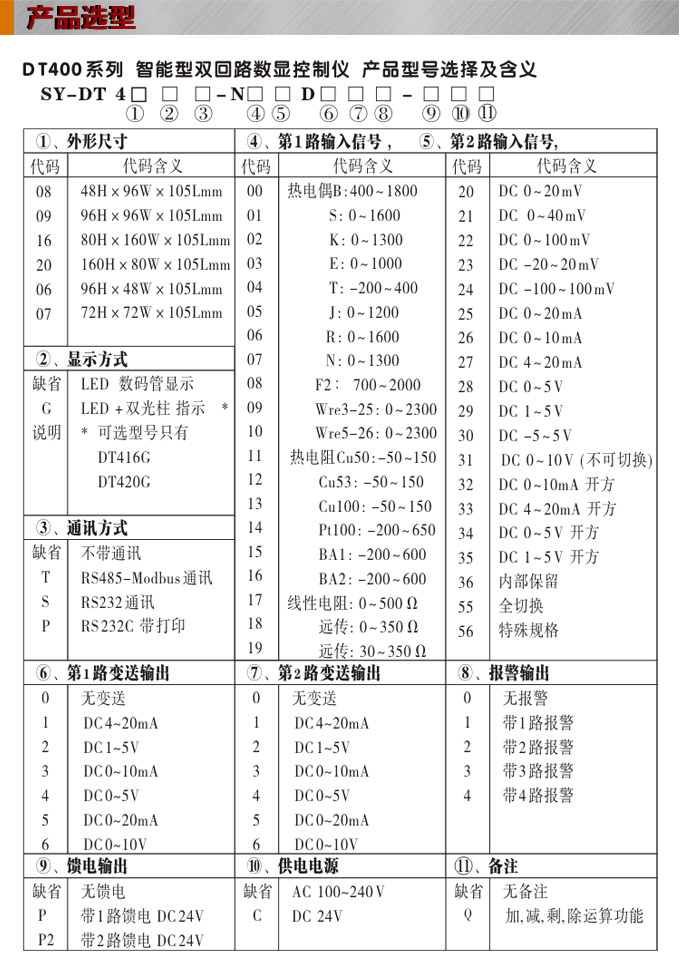 數(shù)顯控制儀，DT406智能雙回路數(shù)顯表，雙回路數(shù)顯控制儀產(chǎn)品選型