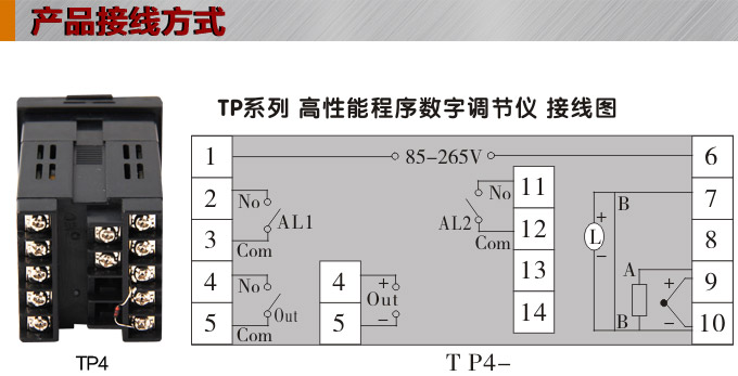 數(shù)字調(diào)節(jié)儀,TP4數(shù)字程序調(diào)節(jié)儀,智能PID調(diào)節(jié)器接線方式