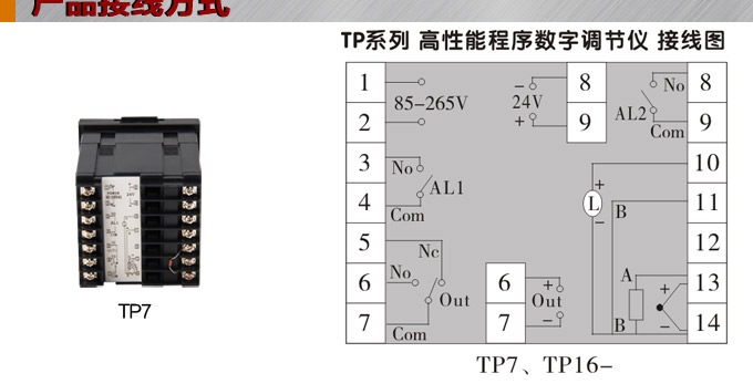 數(shù)字調(diào)節(jié)儀,TP7數(shù)字程序調(diào)節(jié)儀,智能PID調(diào)節(jié)器接線方式