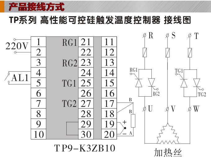 溫度控制器,TP9三相過零觸發(fā)溫控器,可控硅溫度控制器接線圖